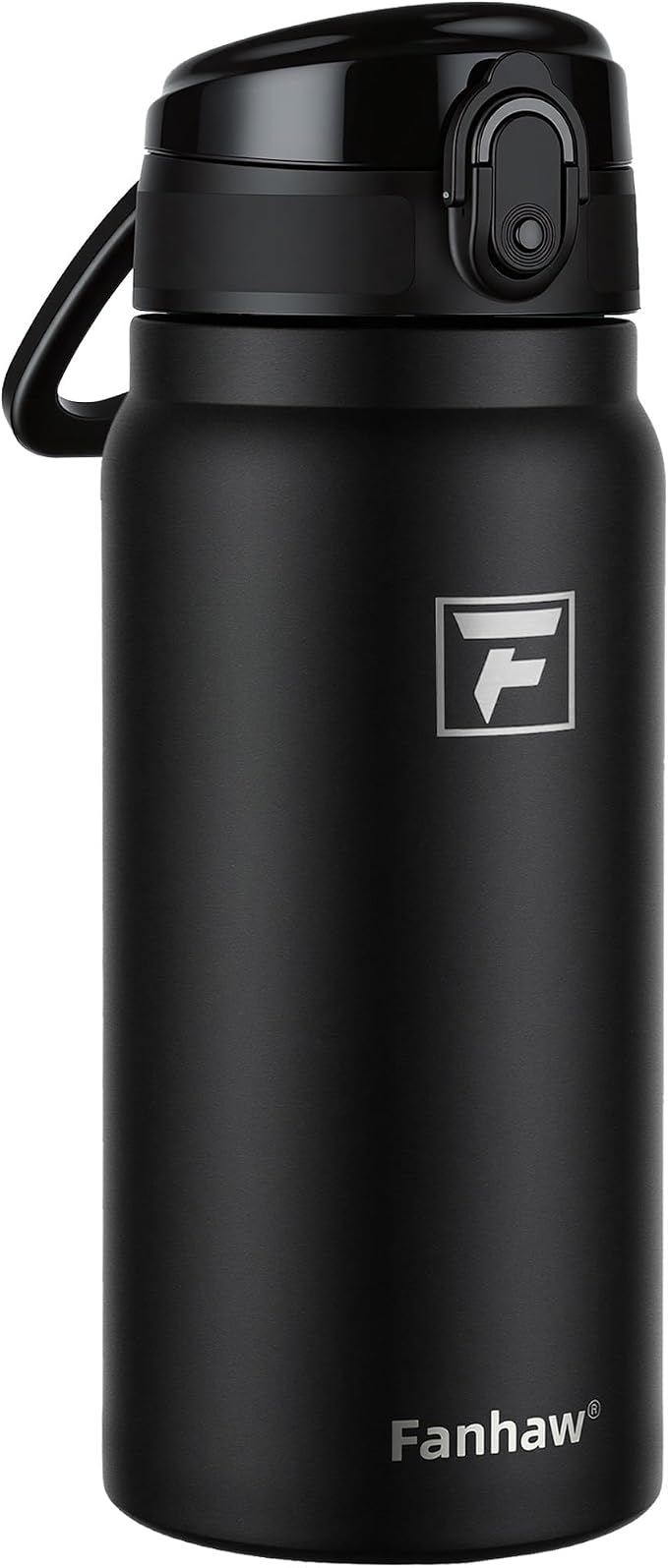 Fanhaw 20 Oz Insulated Stainless Steel Water Bottle with Chug Lid – Wide Mouth, Leak-Proof, BPA-Free – Ideal for Kids, Adults, Sports, Gym, and Outdoor Use (Black)