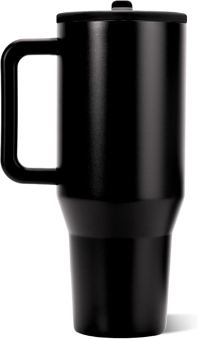 HydroJug Traveler 40oz, Insulated Tumbler with Handle & Straw, Black