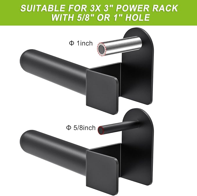 Kipika Weight Plate Holder for 2x2 and 3x3 Power Rack - Attachment for Storage - Fits Standard 1-inch or Olympic 2-inch Plates - Set of 2