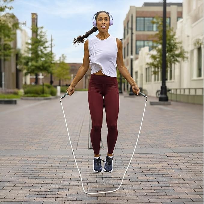 Crossrope Get Lean Weighted Jump Rope Set for Weight Loss | Includes Slim Handles with 1/4 and 1/2 lb weighted ropes for efficient cardio, endurance training, and full-body workouts.