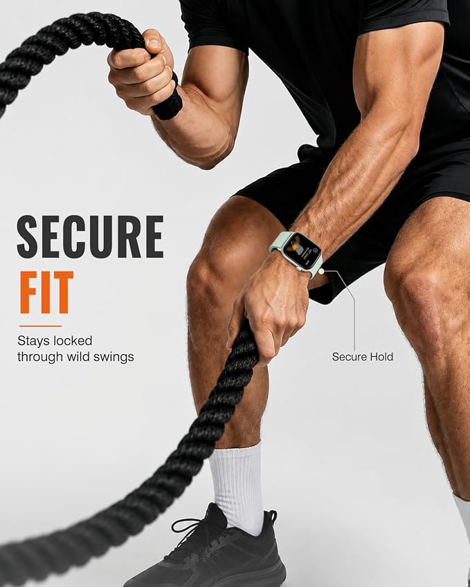 Magnetic Silicone Sport Band for Apple Watch 42mm 46mm 49mm 38mm 40mm 41mm 44mm 45mm Men Women, Patented Auto Lock Breathable Soft Loop for iWatch Ultra SE Series 11 10 9 8 7 6 5 4 3 2 1 All Day Comfort