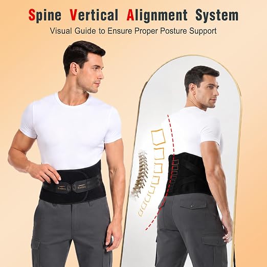 Copper Back Brace - Relief from Lower Back Pain, Unique SVA System for Proper Posture, Enhanced Ergonomic Pad with 10X Compression Support, Breathable and Comfortable Fit for Men and Women