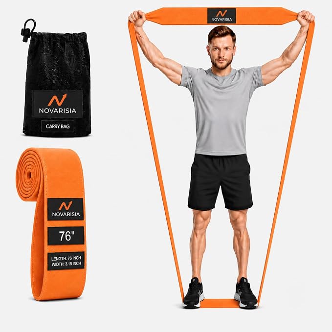 76 Inch Fabric Resistance Band for Strength Training, Mobility, and Stretching, Non-Slip Workout Band for Athletes, Home Gyms, Yoga, and Physical Therapy