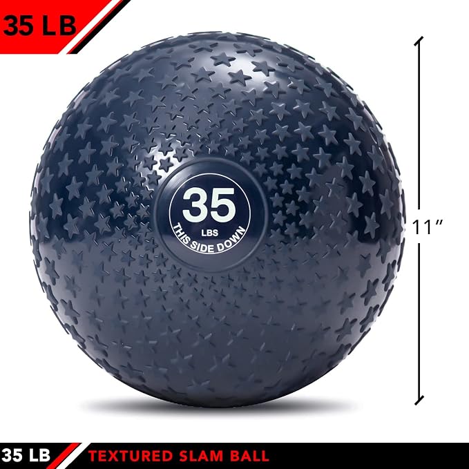 JFIT Slam Ball – Build Strength - Endurance & Power | Superior Grip | Sand-Filled Core | Indoor & Outdoor Use