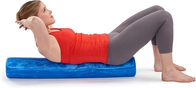 OPTP PRO-Roller Soft Density Foam Roller – Round, Blue, 36" x 6" | Soft foam roller for physical therapy, Pilates, yoga foam roll exercises, muscle recovery, blue, 36" x 6"