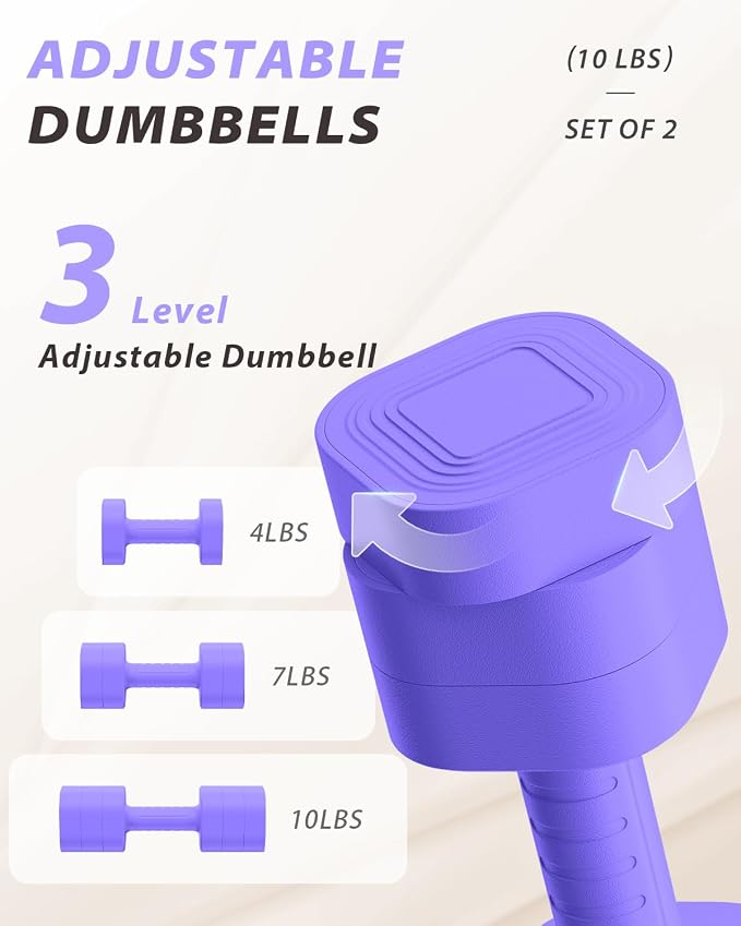 Ragebby Adjustable Dumbbell Set of 2, Weights for Men and Women at Home | Anti-slip Handle, Weights Dumbbells Set, 2lb/3lb/5lb/10lb/15lb/20lb for Pilates, Yoga, Strength Training