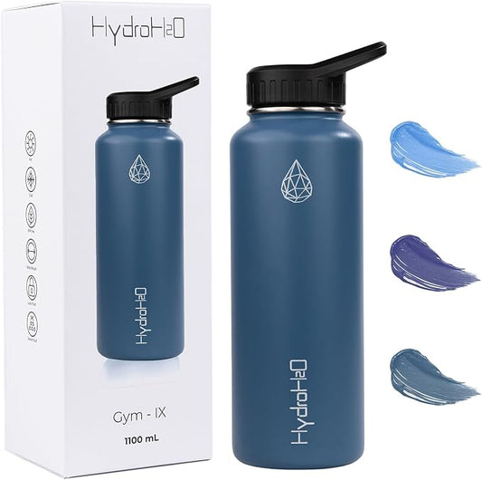 37 oz Insulated Water Bottles with Twist Cap, Keep Cold 24H, Leak-Proof, BPA-Free, Double Wall Stainless Steel Water Flask for Sports, Gym, Travel, and School (Dark Blue)