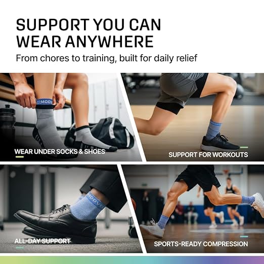 Modvel Foot & Ankle Brace Socks with Adjustable Support Strap – Compression Sleeve for Sprained Ankle, Plantar Fasciitis Relief Tendonitis & Arthritis, Stabilizing Foot & Ankle Support for Women & Men
