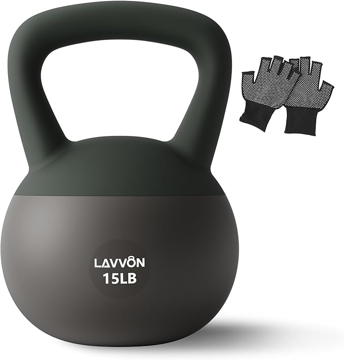Soft Kettlebell - Cushioned Impact-Resistant Base and Anti-Slip | Kettle bell Anti-Slip Grip Weight for Home Workouts, Safe Strength Training Kettlebells Sets for Women& Men - Non-Slip Gloves