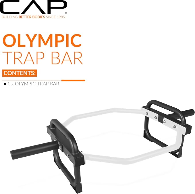CAP Olympic Trap & Shrug Bar with Elevated Grip, 500-Lb Capacity