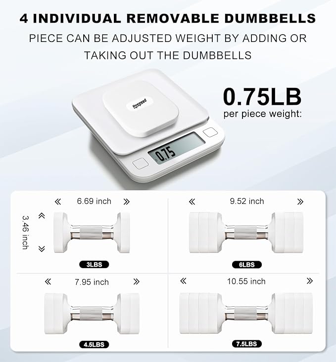 Adjustable Dumbbell Set for Women Men 7.5LB/10LB/15LB/20LB/25LB Each | Dumbbells Set of 2, Free Weight Set at Home Gym, Hand Weights with Locking/Metal Handle for Exercise Muscle Toning Rehab
