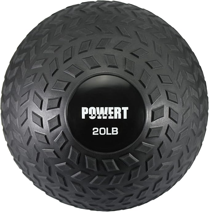 POWERT Slam Ball Weighted Ball Core Muscle Cardio Workout |Easy to Grip Tread & Heavy Duty Durable Rubber Shell