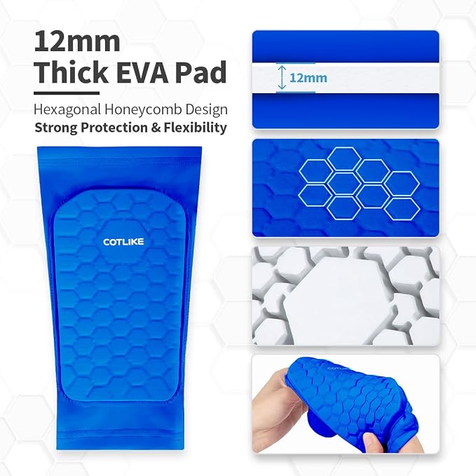 Soccer Shin Guards for Kids Youth Adults, Ski Shin Guards Sleeves for 2-18 Years Old Boys Girls Men, Calf Compression Sleeve with Honeycomb Pads, Espinilleras de Futbol para Hombres