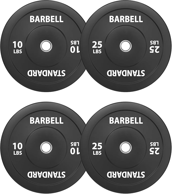 Mikolo Olympic Weight Plates, 2-Inch Rubber Weight Plates with Steel Insert, Bumper Plates for Strength Training, Weight Plate