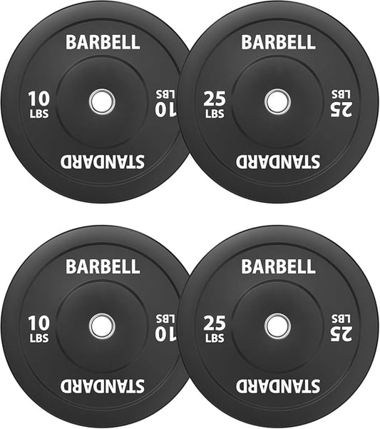 Mikolo Olympic Weight Plates, 2-Inch Rubber Weight Plates with Steel Insert, Bumper Plates for Strength Training, Weight Plate