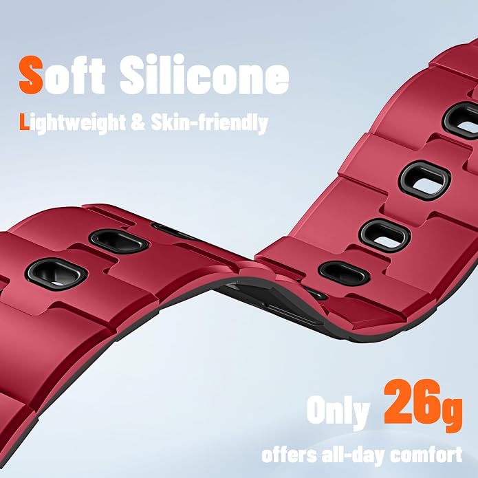 Bandletic Magnetic Silicone Watchband Compatible with All Apple Watch | Strong Magnet Sport Strap for iWatch Ultra 49mm Series 11-1 SE 46mm 45mm 44mm 42mm 41mm 40mm 38mm, Ideal for Men Women