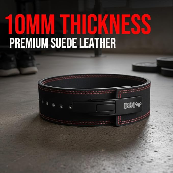 IBRO Powerlifting Lever Gym Belt – Power 8MM, 10MM or 13MM Extreme Heavy Duty Genuine Leather Belts - Squats Deadlifts Bodybuilding Weight Lifting IPF Power Lifting Strongman for Men