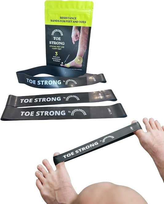 Toe Strong Resistance Bands | Toe and Foot Strengthening | 3 Resistance Levels for Plantar Fasciitis, Arch Strength and Foot Function