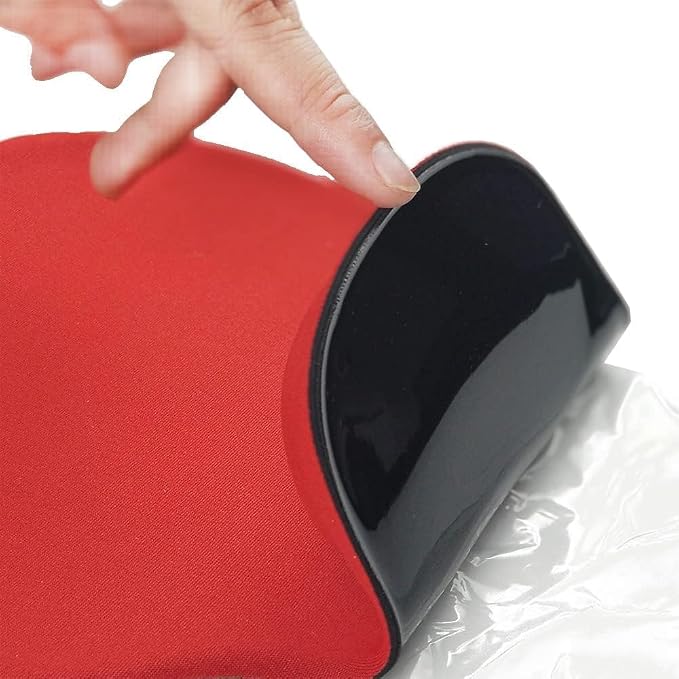 Office Mousepad with Gel Wrist Support - Ergonomic Gaming Desktop Mouse Pad Wrist Rest - Design Gamepad Mat Rubber Base for Laptop Computer -Silicone Non-Slip Special-Textured Surface (06Red)