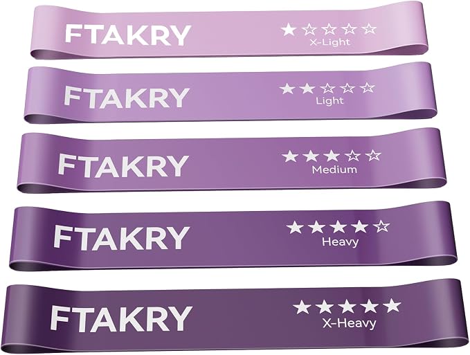 Resistance Bands for Working Out, Exercise Bands with 5 Resistance Levels, Natural Latex Resistance Bands Designed for Home Fitness, Strength Training and Flexibility Exercises