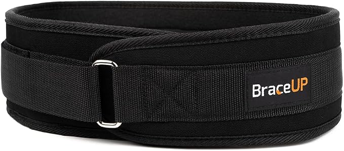 BraceUP Weight Lifting Belt for Men and Women – 4-inch Wide Weight Belt, for Weightlifting, Squat, Deadlift, Power Lifting, Gym Training, and Back Support