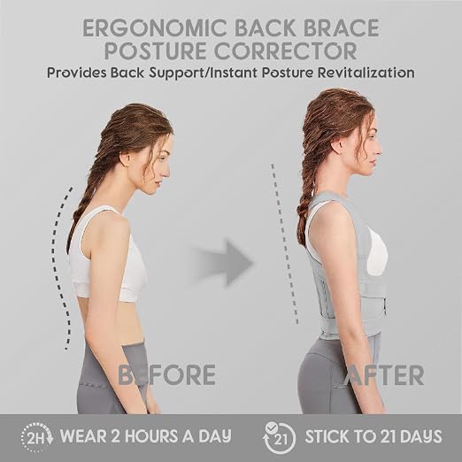 Posture Corrector for Women/Men Adjustable Full Back Brace Support | Upper & Lower Back for slouching,breathable&Lightweight,Back Pain Relief,Shoulder Straightener