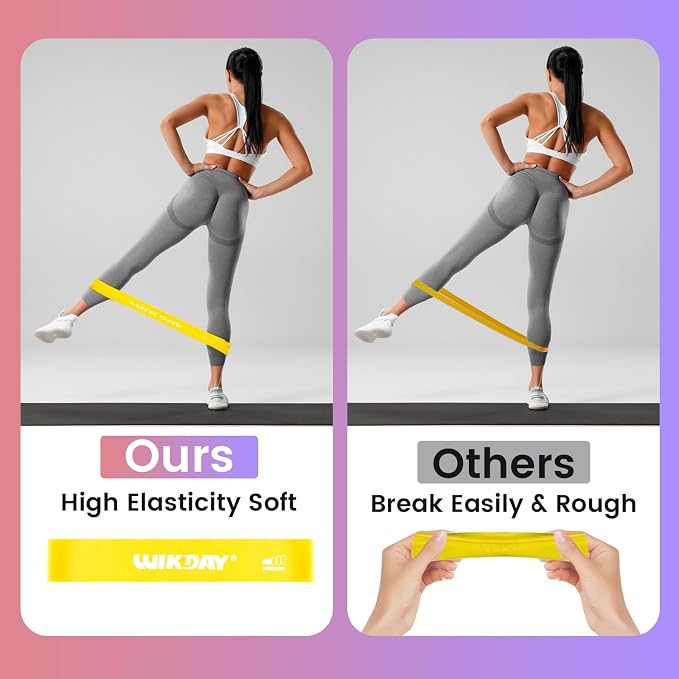 WIKDAY Resistance Bands for Working Out Exercise Loop Bands Workout Bands Set for Men Women Body Stretching, Crossfit Training, Home Workout, Physical Therapy, Booty Legs, Set of 5