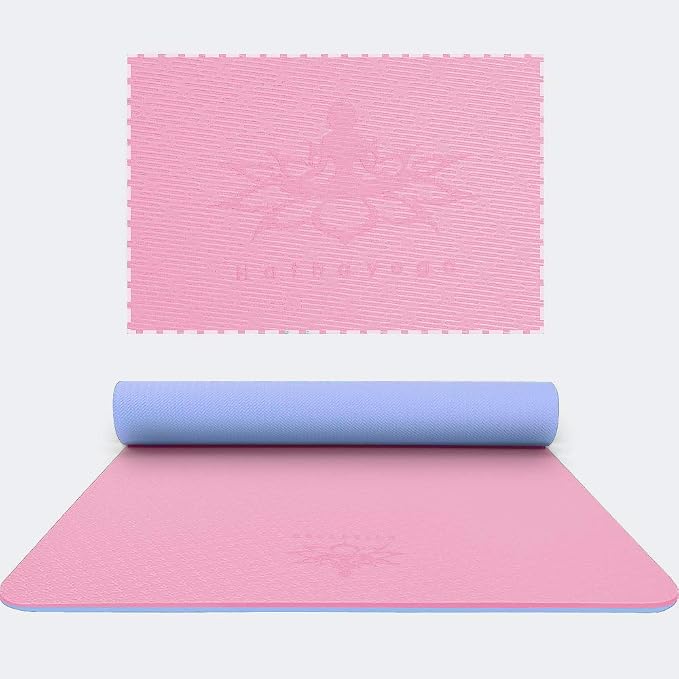 Hatha Yoga Extra Thick TPE Yoga Mat - 72"x 32" Thickness 1/2 Inch -Eco Friendly- With High Density Anti-Tear Exercise Mats For Home Gym Travel & Floor Outside