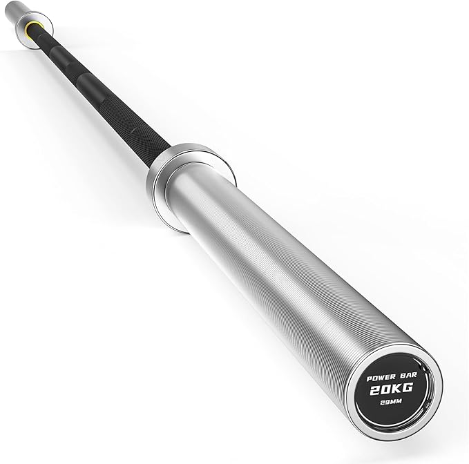 PAPABABE 7ft Barbell 45lb Olympic Barbell 1000/1500lbs Capacity Home Gym | 7ft 45lb 2" Olympic Barbell, 1000/1500lbs Capacity, Hybrid Needle Bearings & Bushings for Squat Curl Deadlift