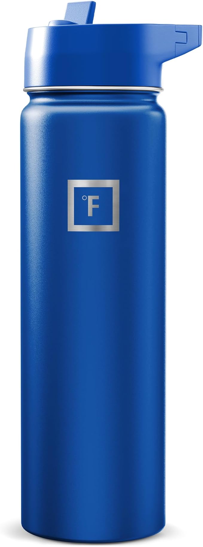 IRON °FLASK 24 oz Wide Mouth Water Bottle with Straw | Insulated Stainless Steel Sports Water Bottle with Leakproof Straw Lid - BPA Free, Cold 24 Hrs, Sweat Free (Twilight Blue)