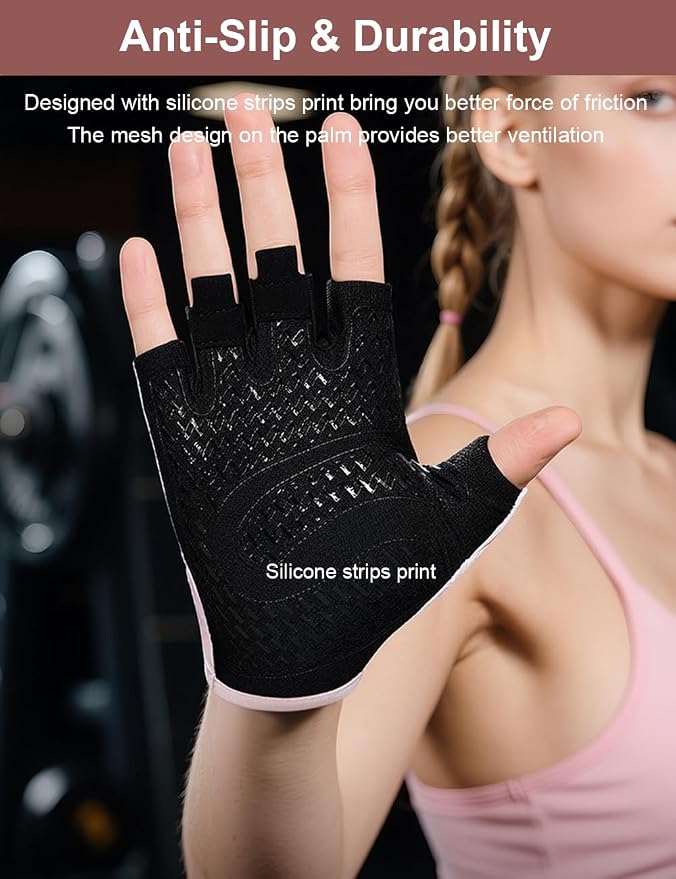 SUJAYU Gym Gloves for Women Men Workout Gloves Women Men, Anti-Slip Breathable Gym Essentials Women for Weightlifting Cycling Training, Guantes para Gym Mujer