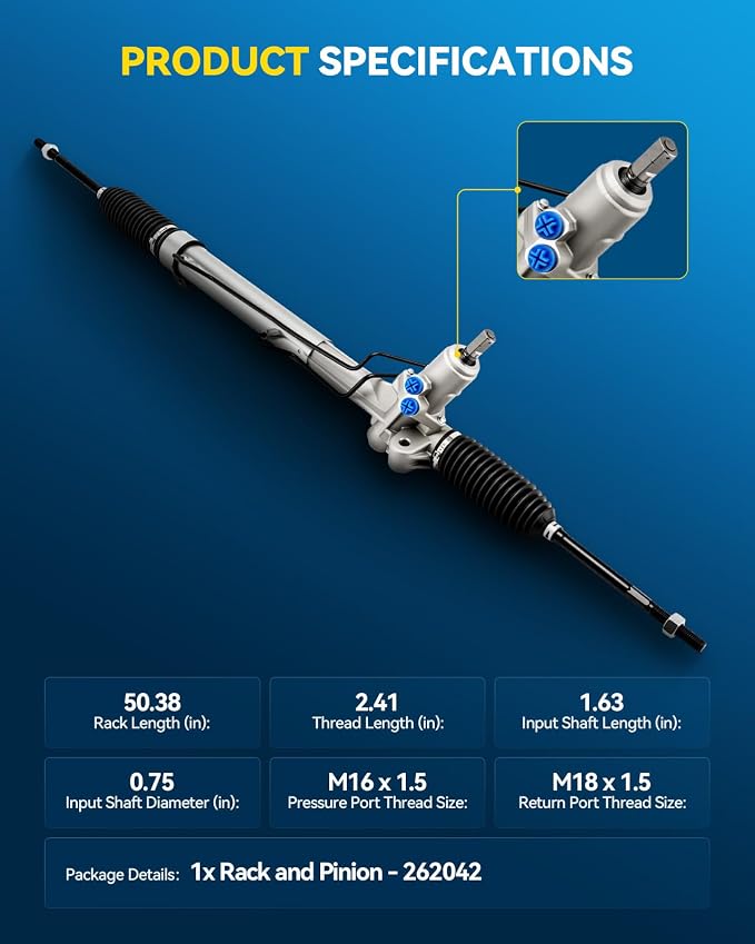 PHILTOP Power Steering Rack and Pinion Assembly for 2004-2006 GTO | Replace No.262042, 92161579, 92155946