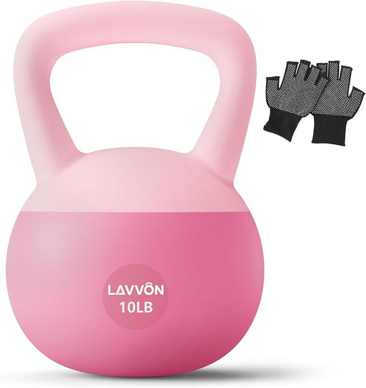 Soft Kettlebell - Cushioned Impact-Resistant Base and Anti-Slip | Kettle bell Anti-Slip Grip Weight for Home Workouts, Safe Strength Training Kettlebells Sets for Women& Men - Non-Slip Gloves
