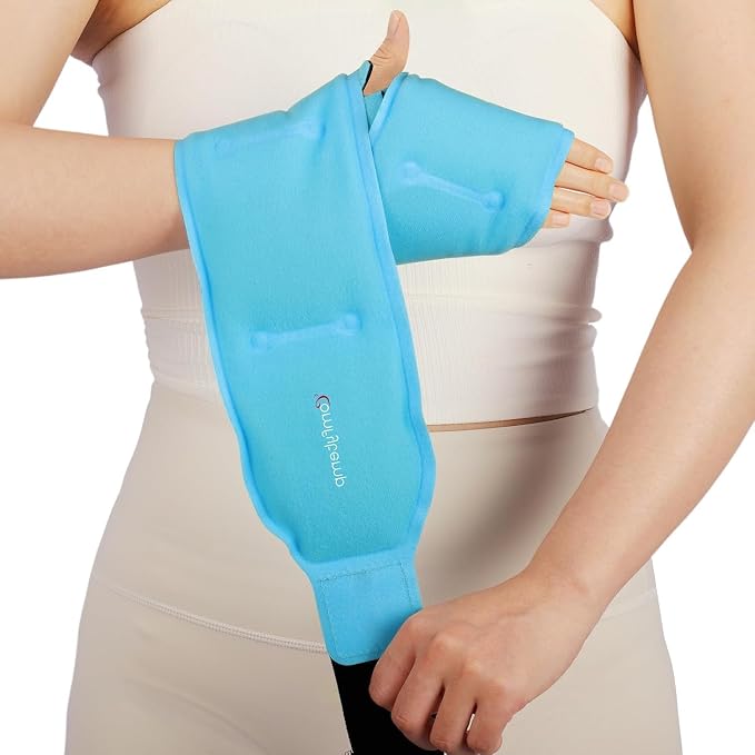 Comfytemp 24.5" Extra Long Wrist Ice Pack Wrap for Carpal Tunnel Relief | FSA Eligible HSA, Reusable Gel Wrist Brace Hot Cold Compress for Hand Forearm Pain, Arthritis, Computer Overuse Injuries