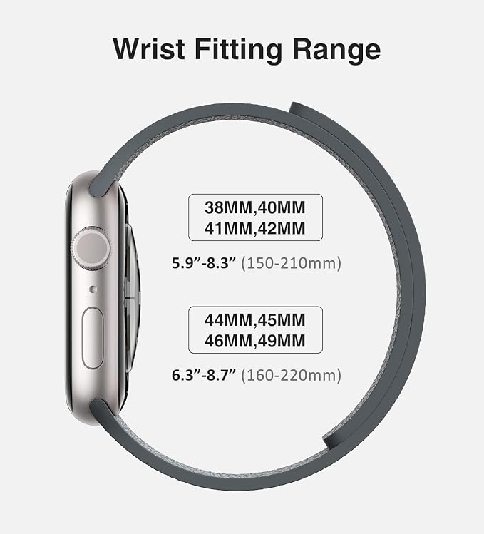 Magnetic Silicone Band Compatible with Apple Watch Band Ultra 3/2/1 & SE 3/2/1 & Series 11 10 9 8 7 6 5 4 3 49mm 46mm 45mm 44mm Strong Magnetic Clasp, Waterproof & Adjustable (Grey)