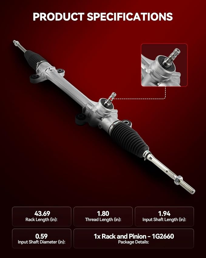 Torchbeam Manual Steering Rack & Pinion Assembly Fit for 2004-2009 Prius, Replaces OEM 1G-2660