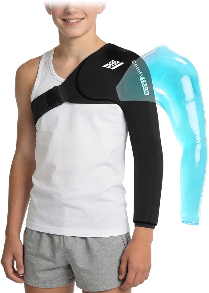 ComfiTECH Reusable Shoulder Arm Ice Pack Wrap for Pitcher & Recovery, S | Flexible Gel Ice Pack for Shoulder & Elbow & Arm Cooling, Adjustable Arm Cold Sleeve for Throwing Athletes & Muscle Comfort