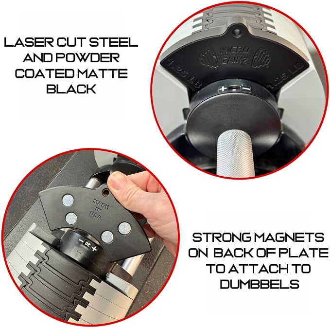 Micro Gainz 1.25LB Magnetic Plates for Nuobell Dumbbells, 2 or 4 Piece Set