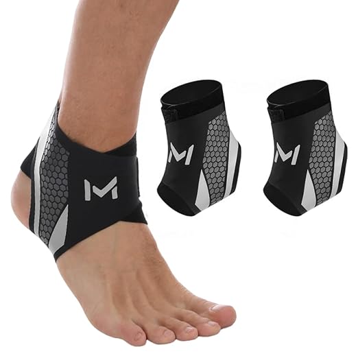 2-Pack Ankle Brace for Men & Women, Adjustable Figure-8 Stabilizer with Straps for Basketball, Volleyball & Running, Compression Sleeve for Sprained Ankle, Plantar Fasciitis & Tendonitis Relief