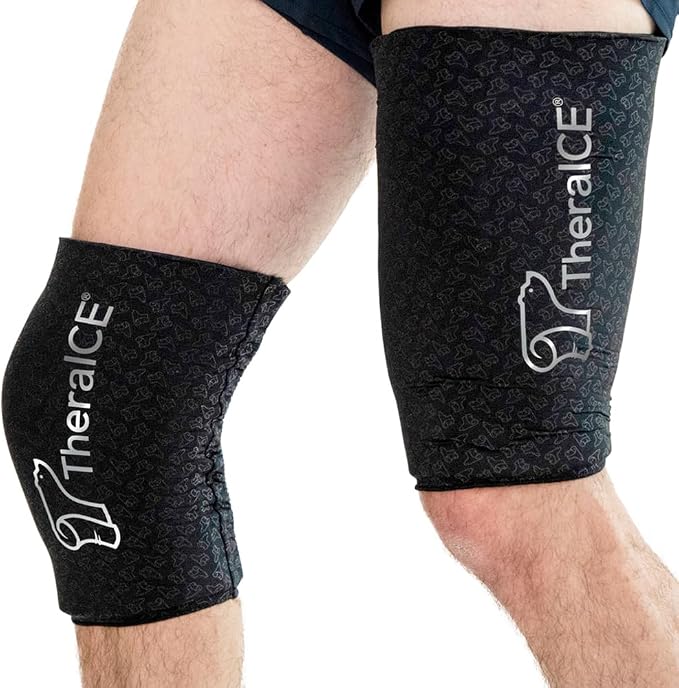 TheraICE Knee Ice Pack Wrap PRO, Cold Compression Sleeve for Injuries | FocusZone Extra Cooling, Flexible Gel Ice Pack for Post-Surgery Recovery, ACL MCL Relief