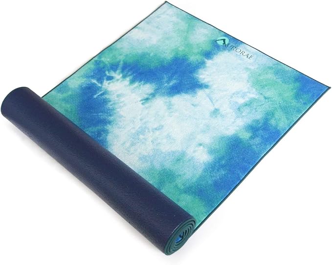 AURORAE Synergy 2in1 Hot Yoga Mat with integrated Non Slip Microfiber Towel. No Slipping No Bunching/Odor Patent Protected, Machine Washable