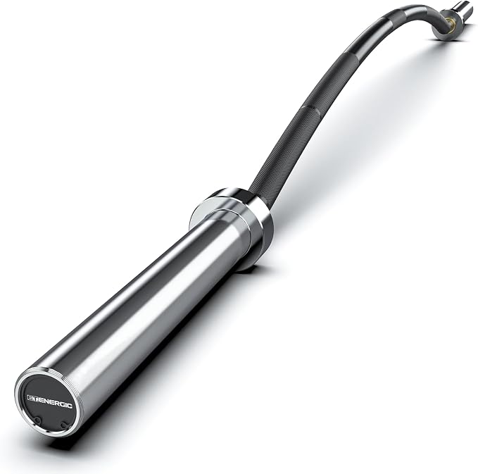 7FT Alloy Steel Cambered Barbell, 1000LB | 30mm knurled curved bar with hard chrome finish, 2-inch Olympic plate fit, and 1000LB capacity for strength training
