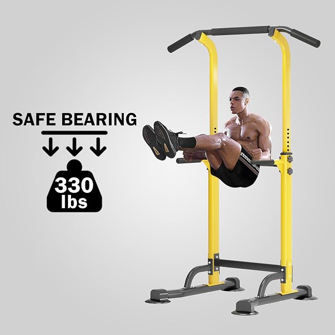 SogesPower Power Tower Dip Station Pull Up Bar for Home Gym Adjustable Height Strength Training Workout Equipment,Pull Up Bar Station