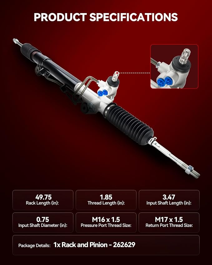 Torchbeam Power Steering Rack and Pinion Assembly Fit for Toyota 2016 2019 2021-2022 Tacoma All Models, 2005-2006 2009-2010 2013 2015 Tacoma 4.0L, 2018 Tacoma 3.5L, Replace 26-2629