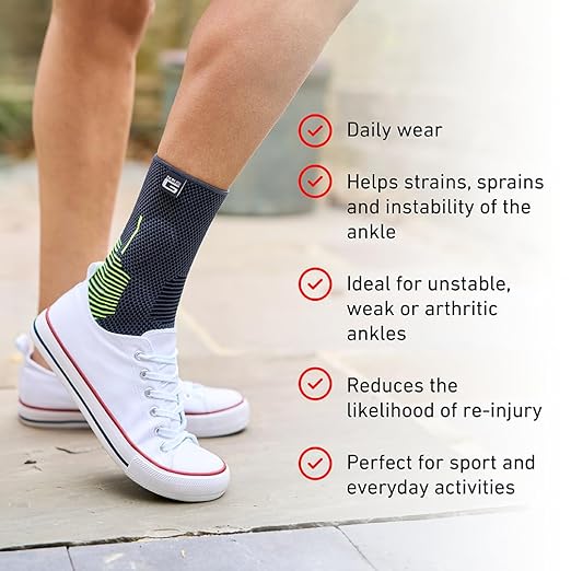Neo-G Ankle Brace Ankle Compression Sleeve with Silicone Joint Cushions – Sprained Ankle Support for Men and Women – Breathable Targeted Compression for Sports and Daily wear - Active Plus (X-Large)