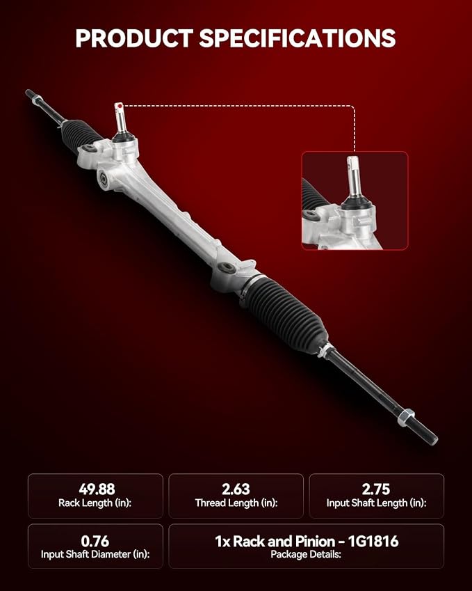 Torchbeam Manual Steering Rack & Pinion Assembly Fit for 2007-2009 Escape Limited/XLS/XLT, Mariner, Replaces OEM 1G-1816
