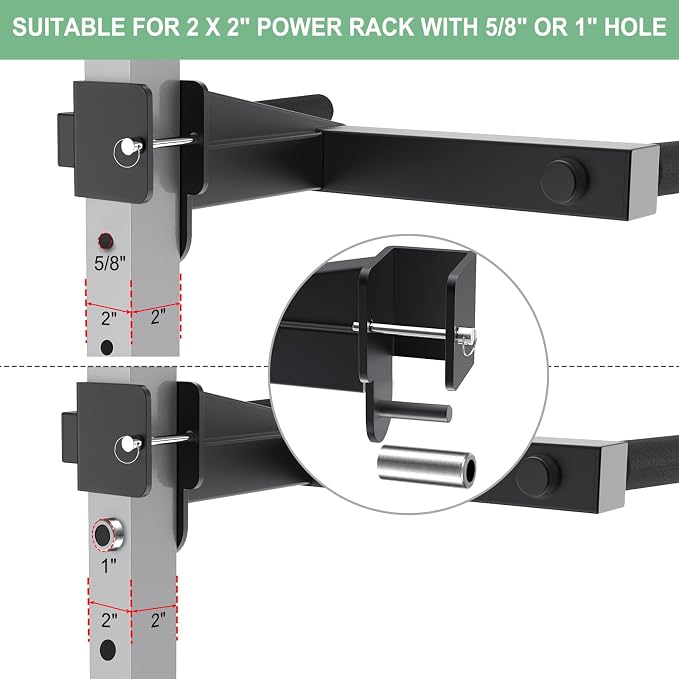 SELEWARE Squat Rack Attachment for Power Cage with 5/8" or 1" Holes | Y-Shaped Dip Bar Attachment, Nordic Hamstring Curl Attachment & Lever Arms for 2x2 or 3x3 Power Rack, Home Gym Accessories