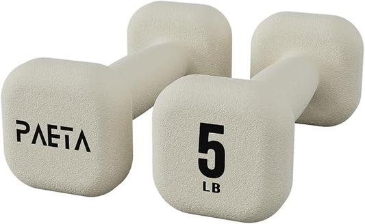 PAETA Neoprene Dumbbell, Hand Weights with Curved Grip for Women, Anti-Slip, Anti-Roll, Square Dumbbells for Full-Body Workout, Strength Training