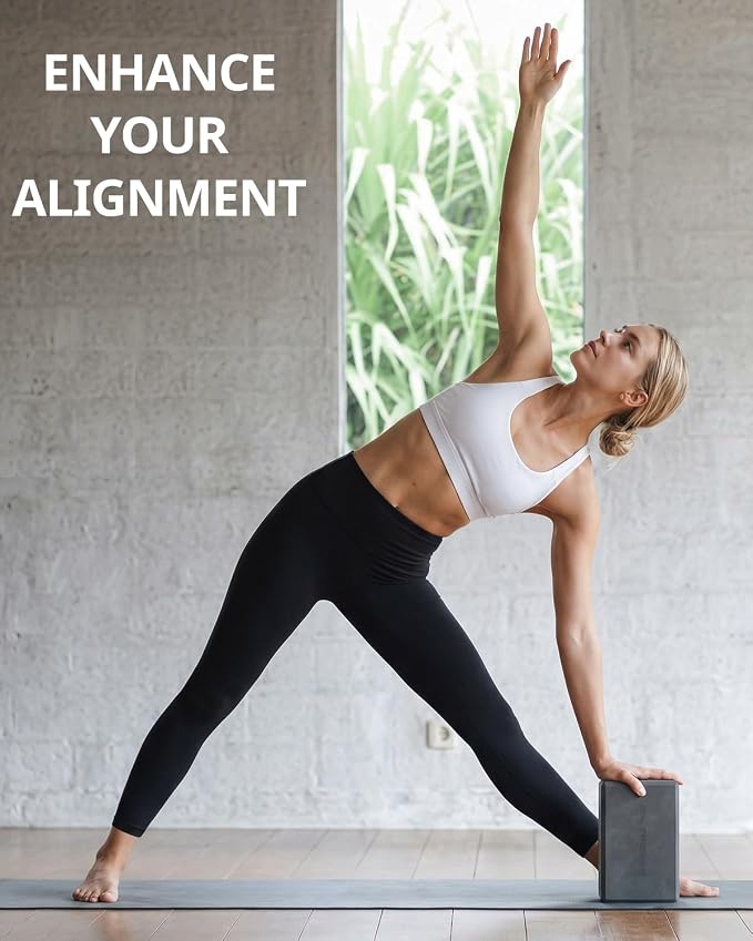 Trideer Yoga Blocks 2 Pack, Soft Non-Slip Foam Blocks with Beveled Edges for Alignment and Stretching in Yoga, Pilates, and Dance - Supportive, Lightweight, Odor Resistant, Latex-Free