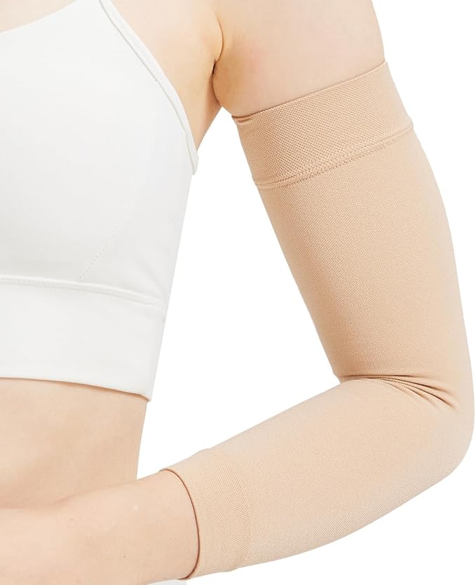 Compression Lymphedema Arm Sleeves for Women, 20-30 mmHg Full Arm Support for Swelling Recovery Circulation